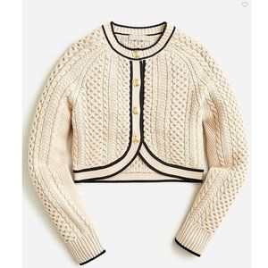 NWT J.Crew Cropped Cable Knit Sweater Lady Jacket XS Item BO175